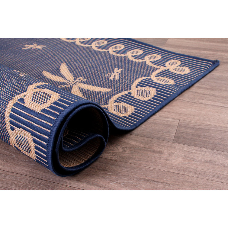 World Menagerie Onondaga Flatweave Blue Indoor/Outdoor Rug & Reviews